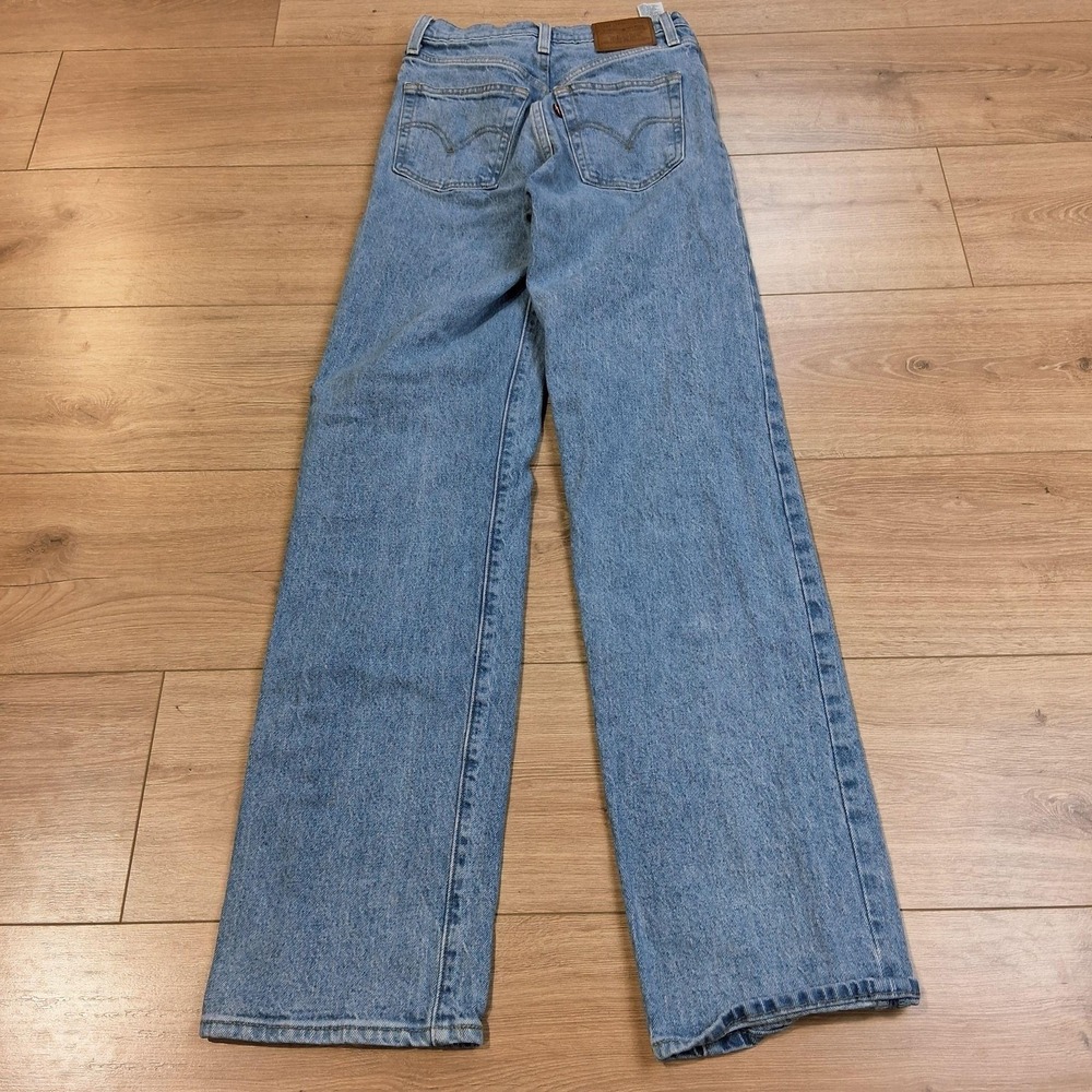 Levis Premium Ribcage Straight Jeans Womens 24x32 Light Wash High Rise Denim - Picture 2 of 12
